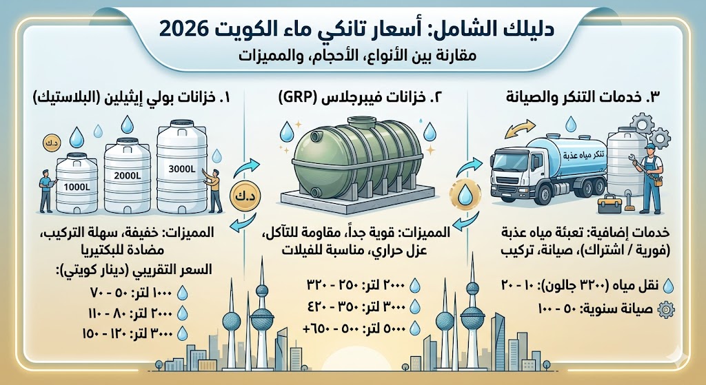 أسعار تانكي ماء الكويت 2026